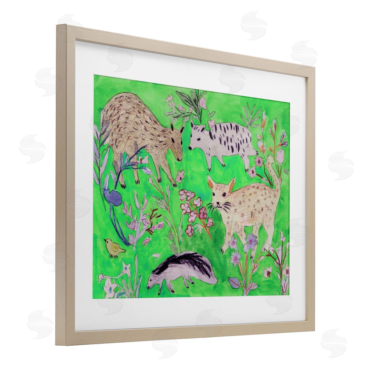 Melissa Wang Quirky Meadow Wildlife Canvas Wall Art Print
