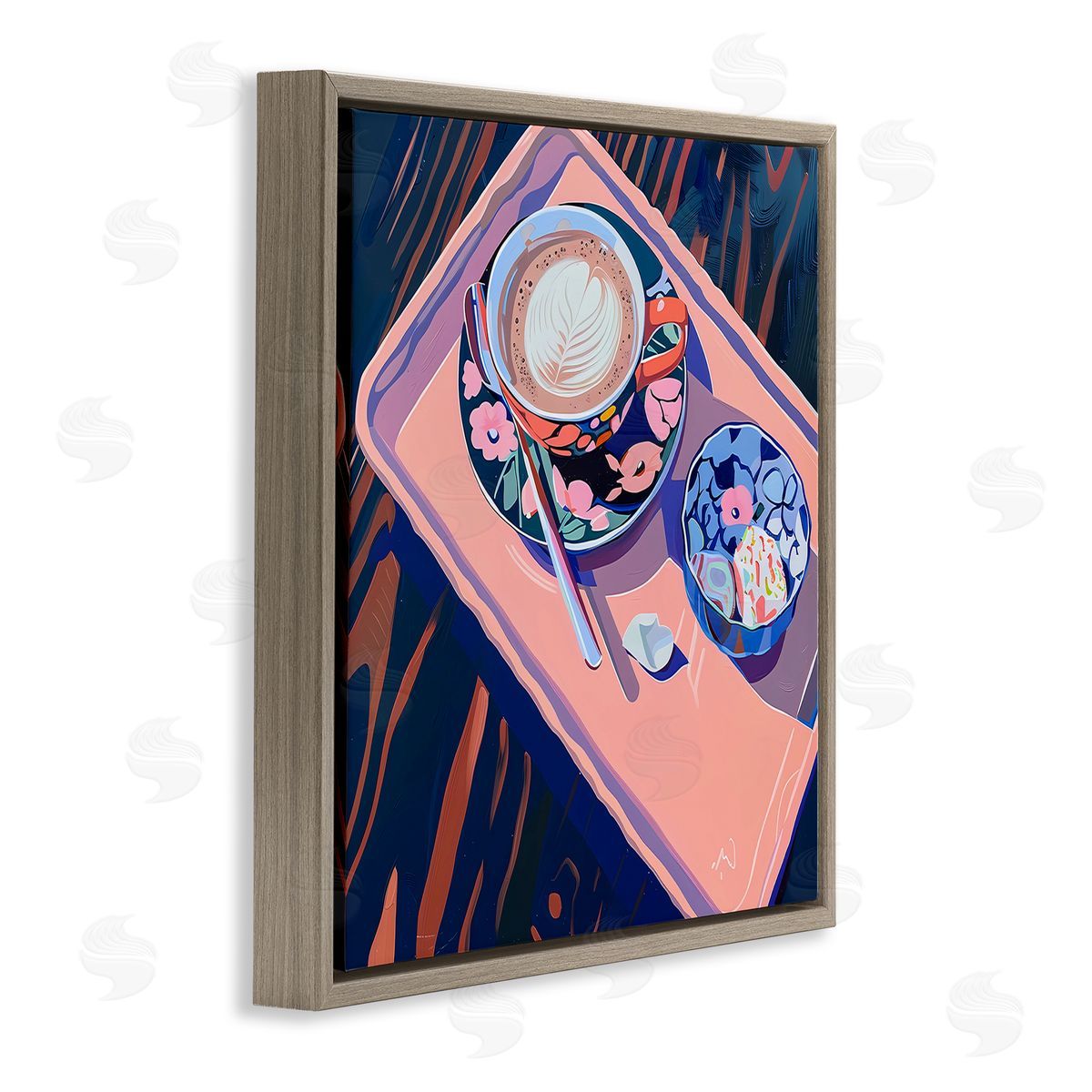 Walker Noble Vibrant Modern Latte Tray Canvas Wall Art Print