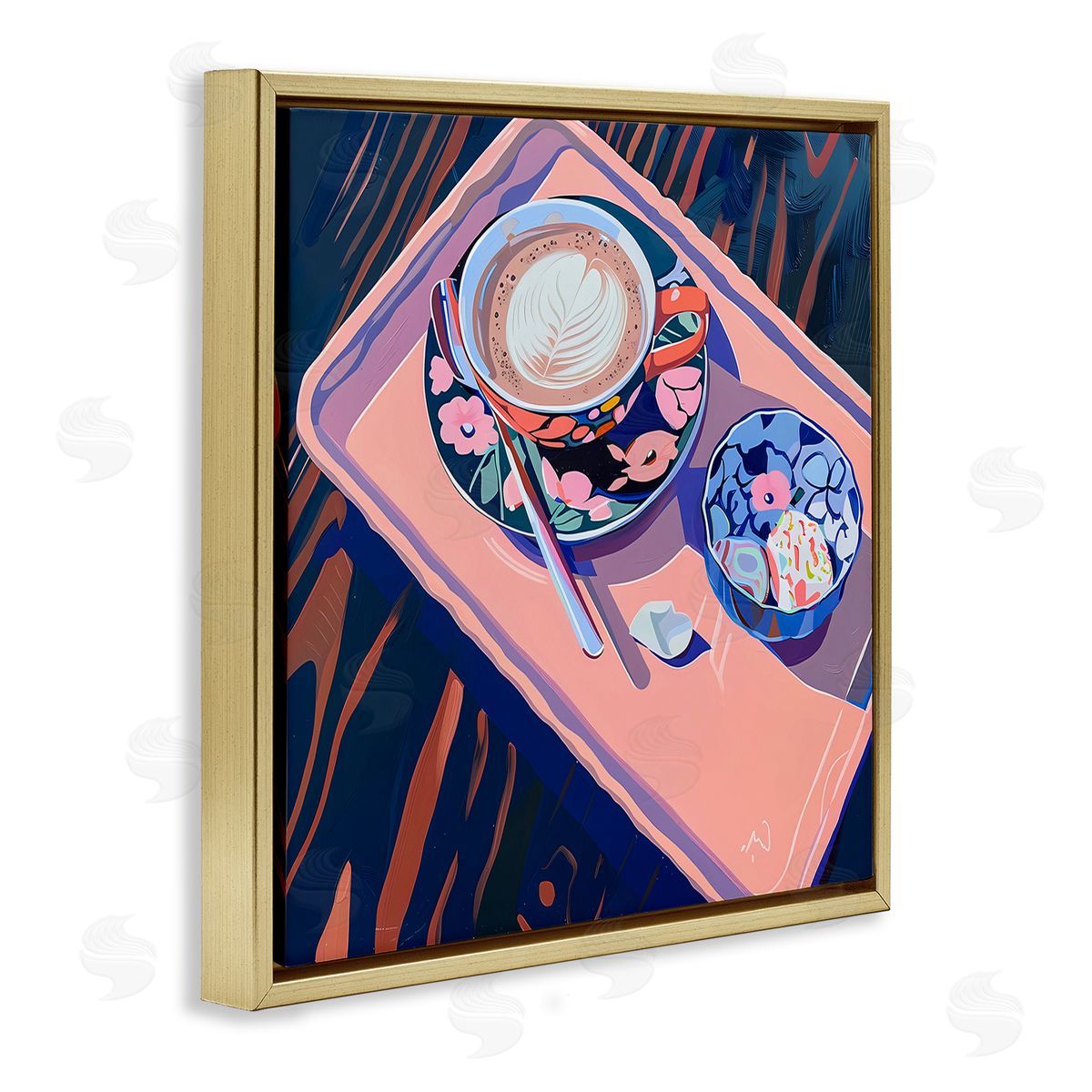 Walker Noble Vibrant Modern Latte Tray Canvas Wall Art Print