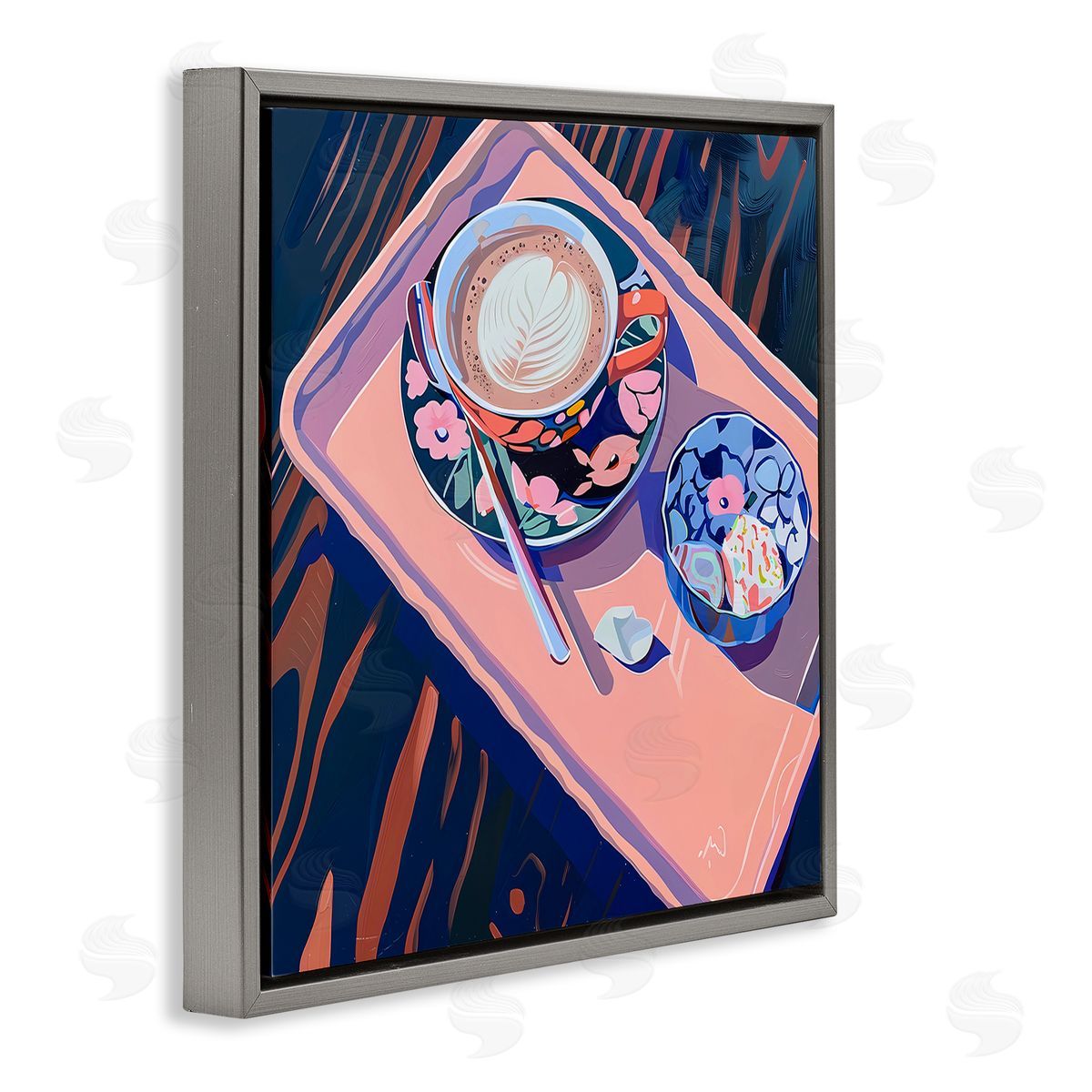 Walker Noble Vibrant Modern Latte Tray Canvas Wall Art Print