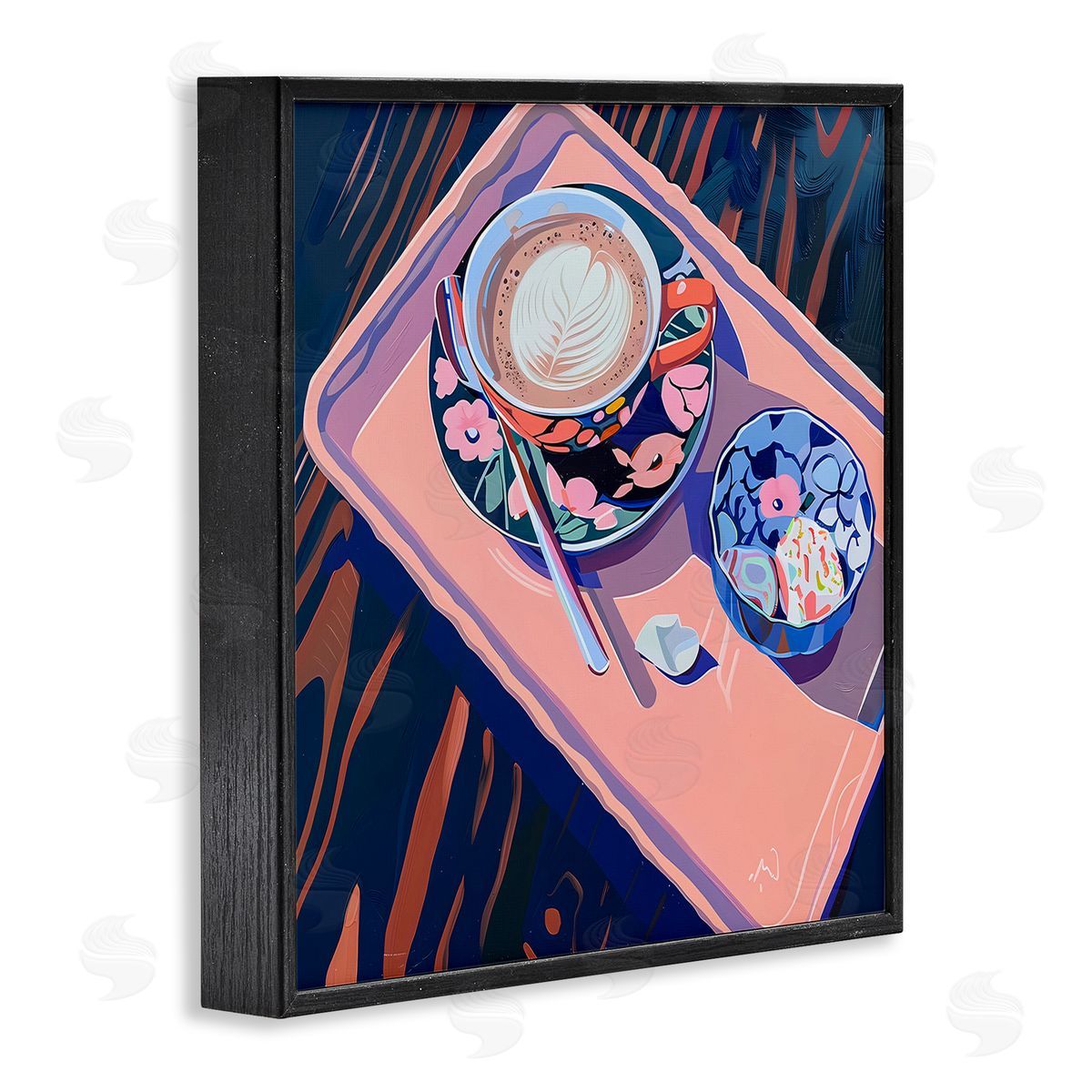 Walker Noble Vibrant Modern Latte Tray Canvas Wall Art Print
