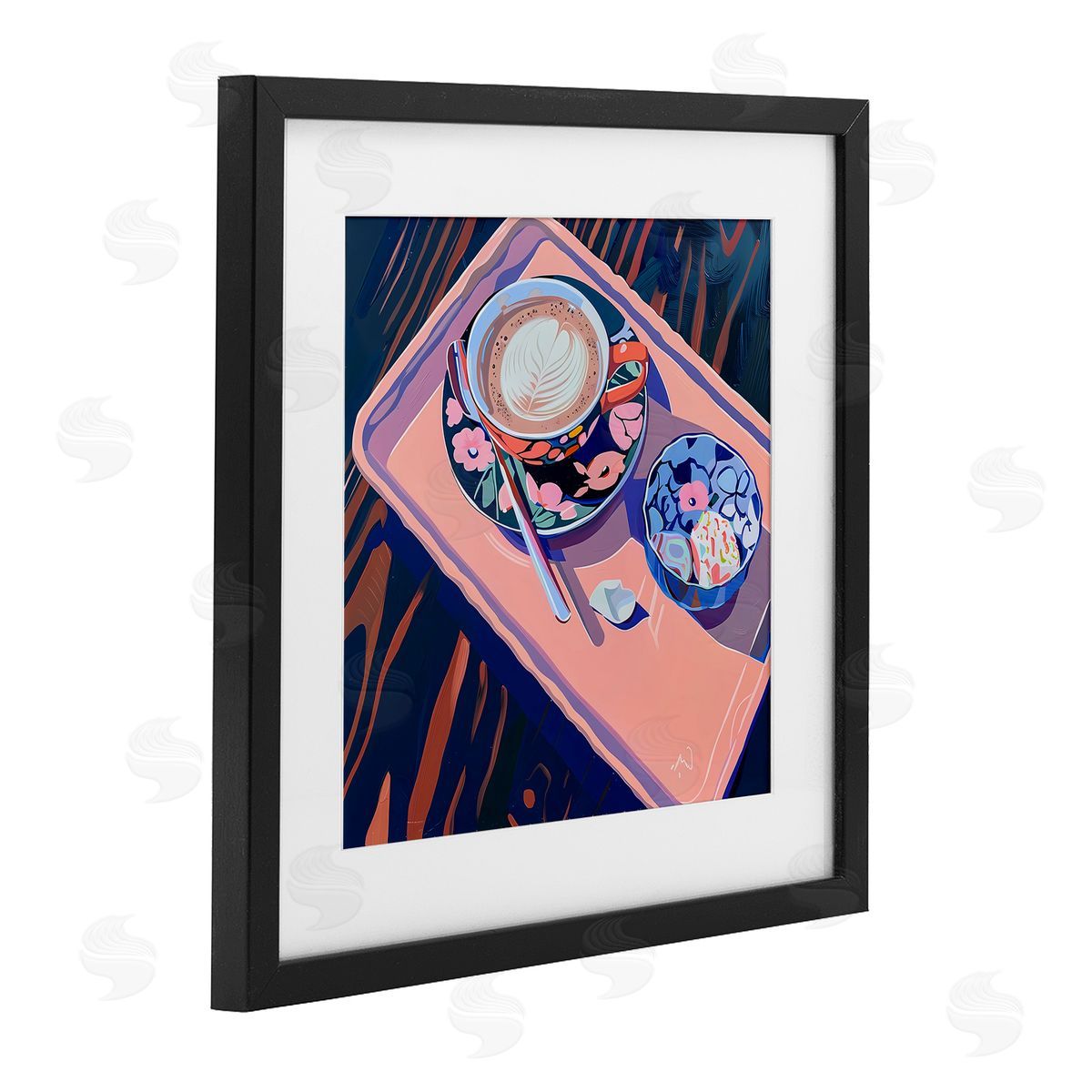Walker Noble Vibrant Modern Latte Tray Canvas Wall Art Print