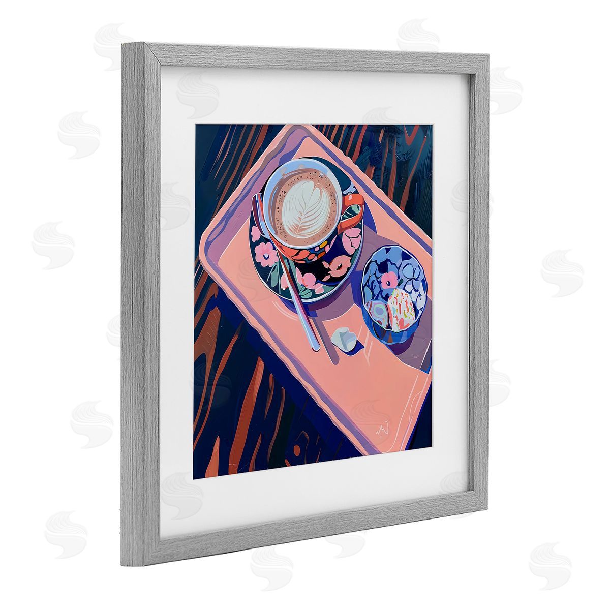 Walker Noble Vibrant Modern Latte Tray Canvas Wall Art Print