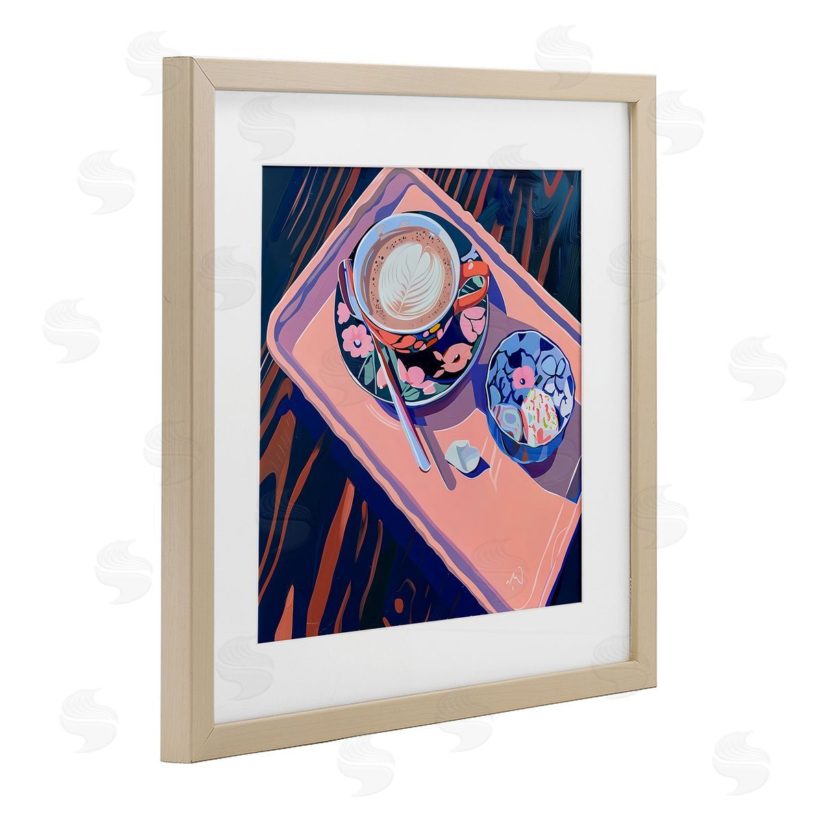 Walker Noble Vibrant Modern Latte Tray Canvas Wall Art Print