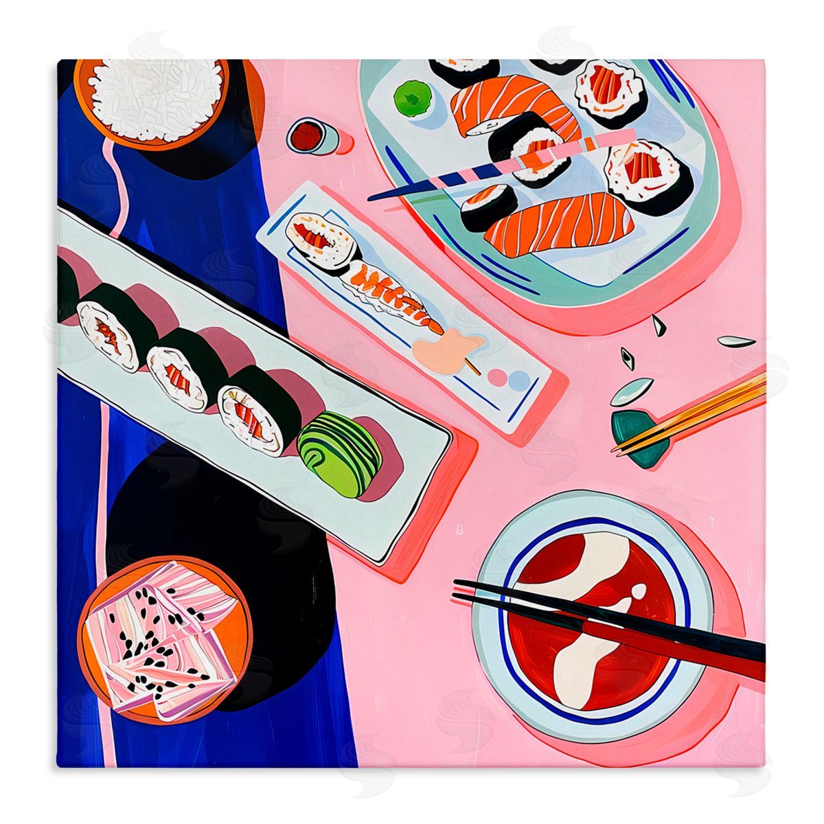 Walker Noble Vibrant Sushi Me Platter Canvas Wall Art Print