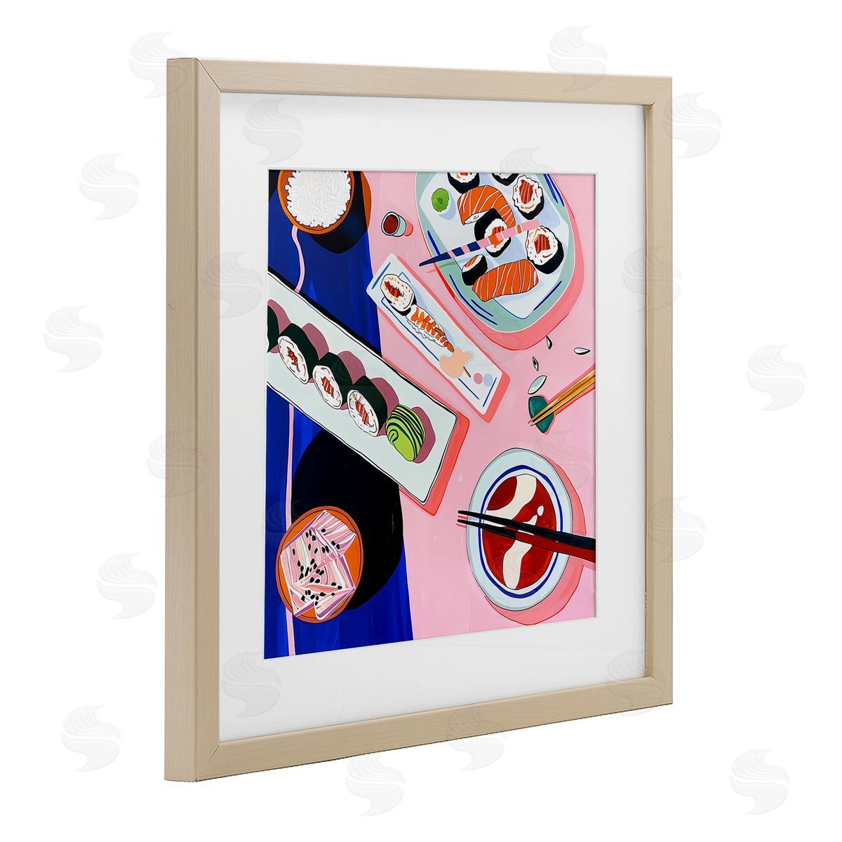 Walker Noble Vibrant Sushi Me Platter Canvas Wall Art Print