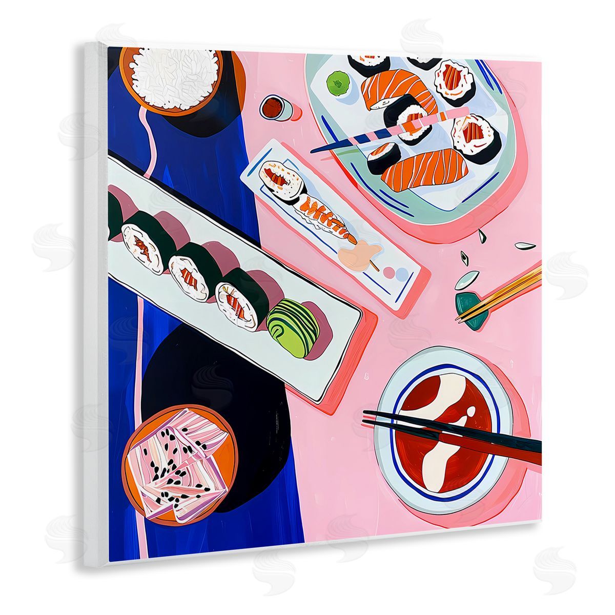 Walker Noble Vibrant Sushi Me Platter Canvas Wall Art Print