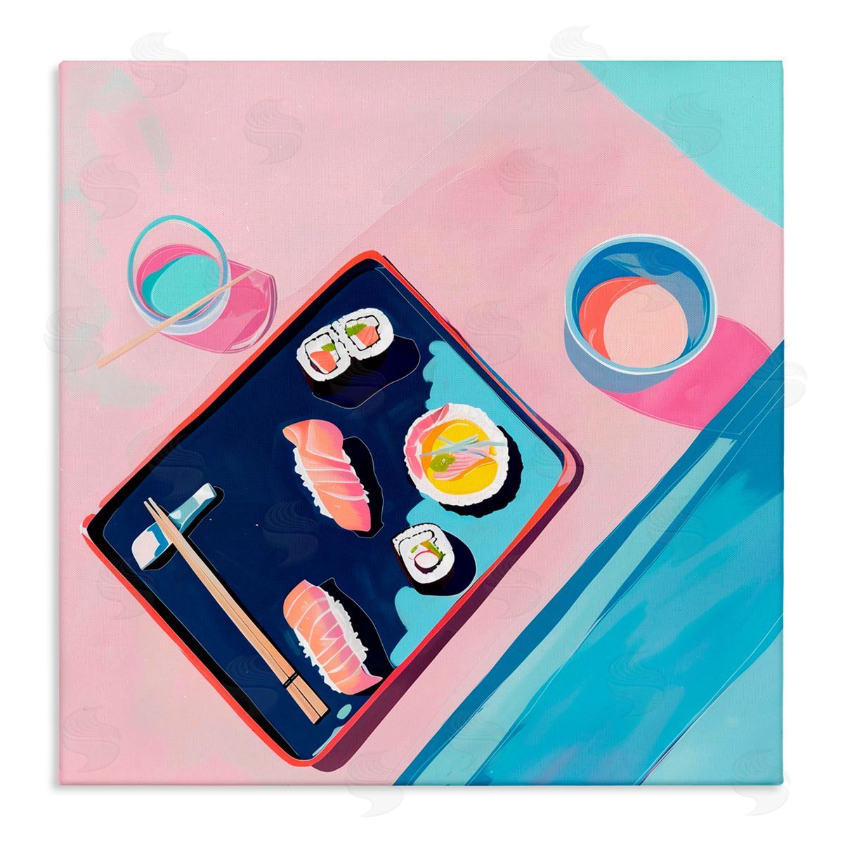 Walker Noble Sushi Me Food Tray Canvas Wall Art Print