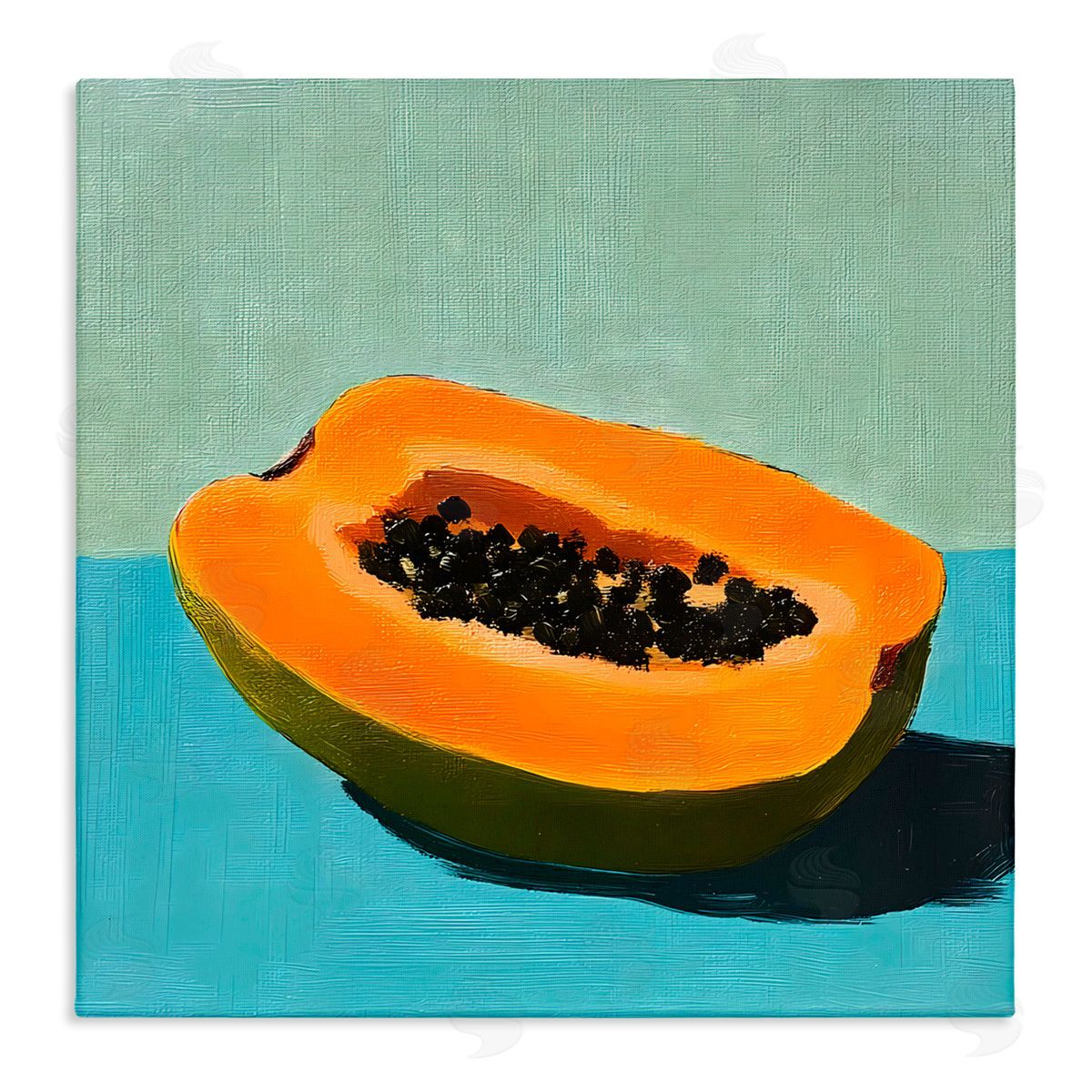 Walker Noble Blue Papaya Still Life Canvas Wall Art Print