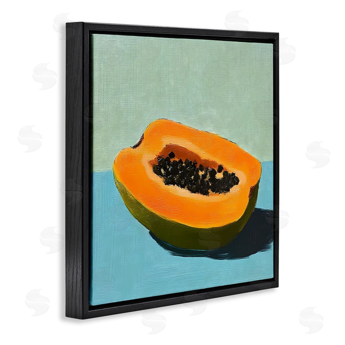 Walker Noble Blue Papaya Still Life Canvas Wall Art Print