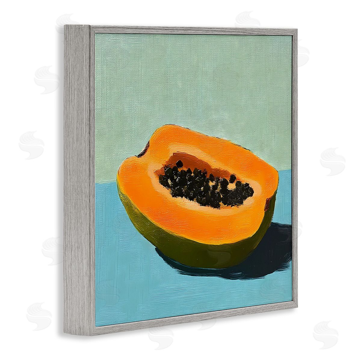 Walker Noble Blue Papaya Still Life Canvas Wall Art Print