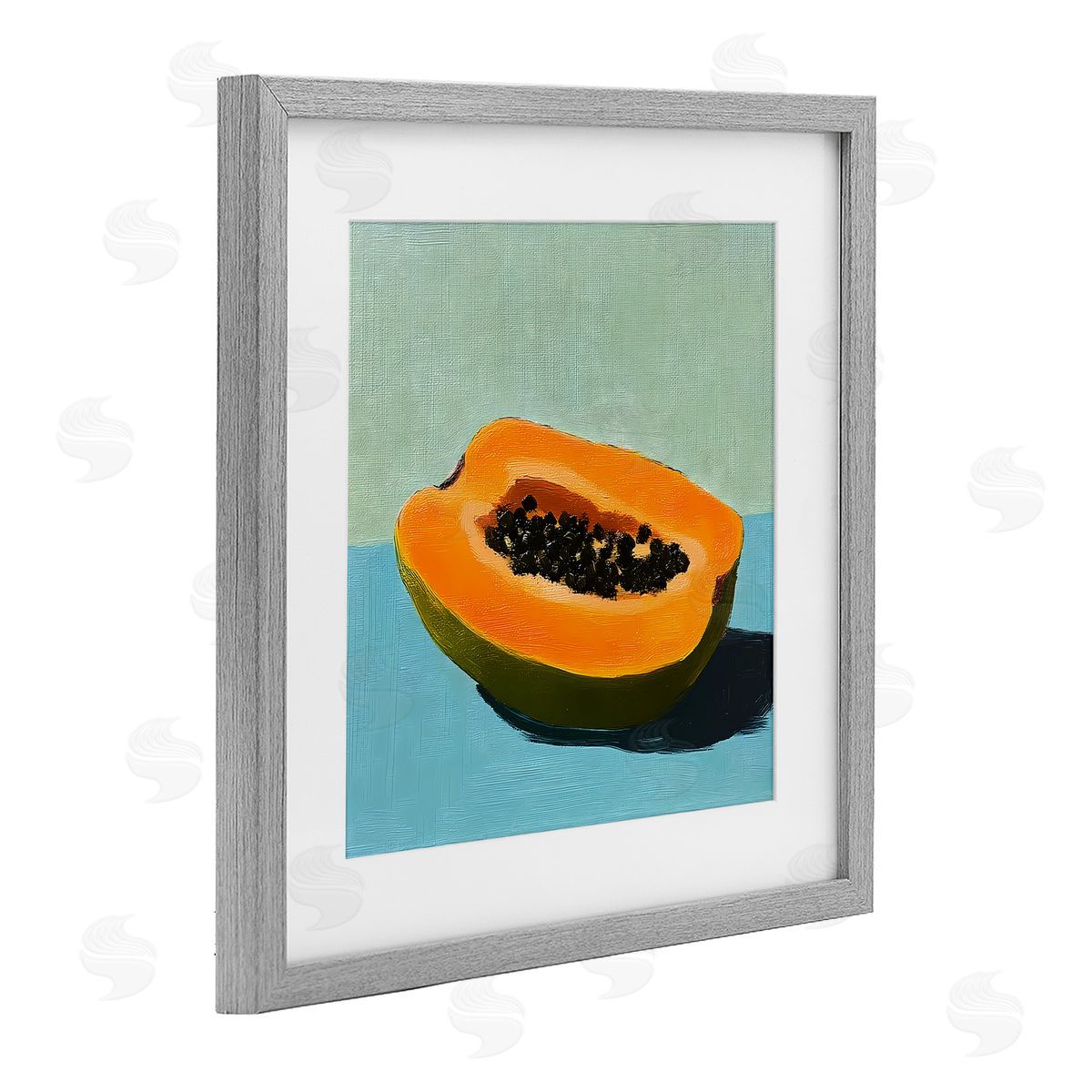 Walker Noble Blue Papaya Still Life Canvas Wall Art Print