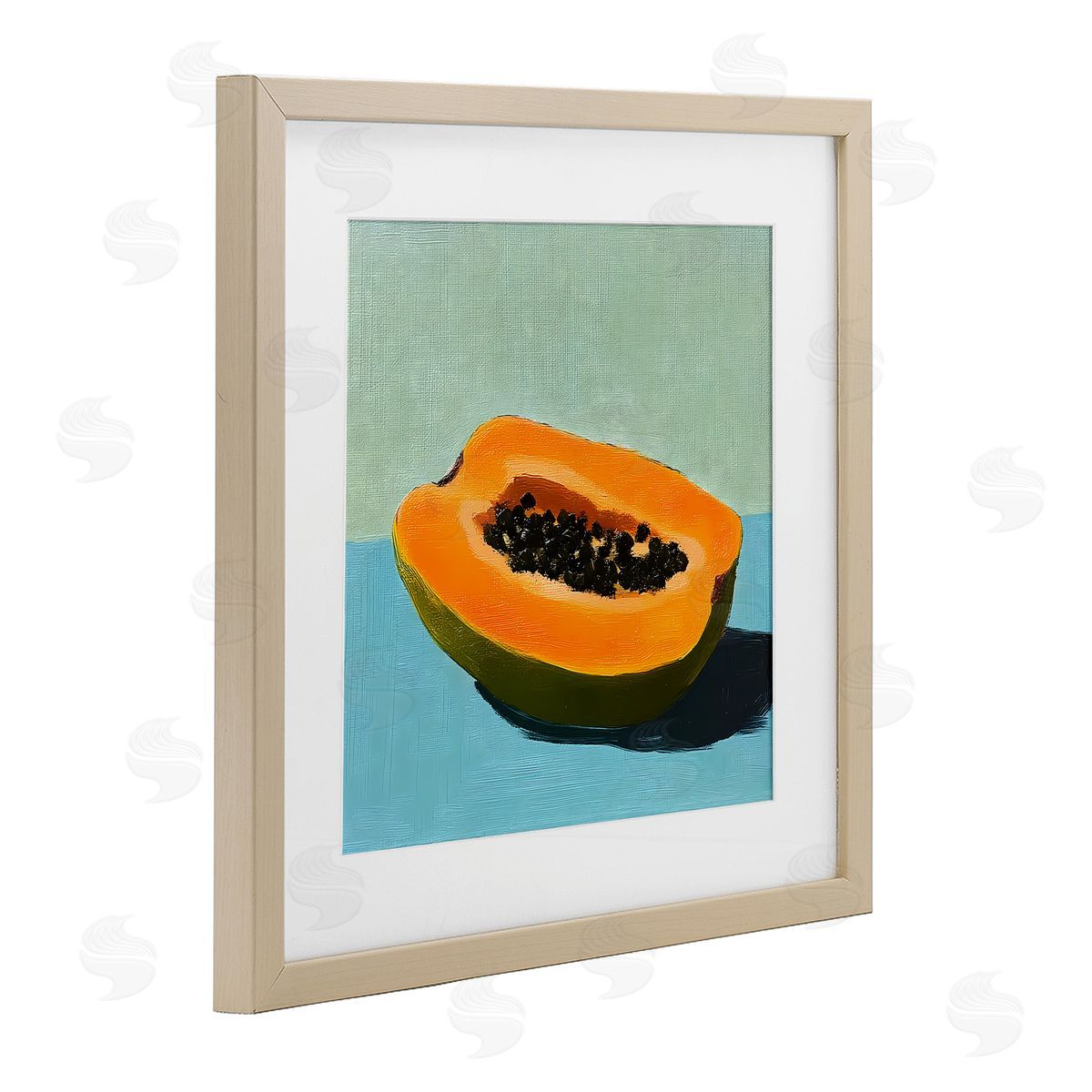 Walker Noble Blue Papaya Still Life Canvas Wall Art Print