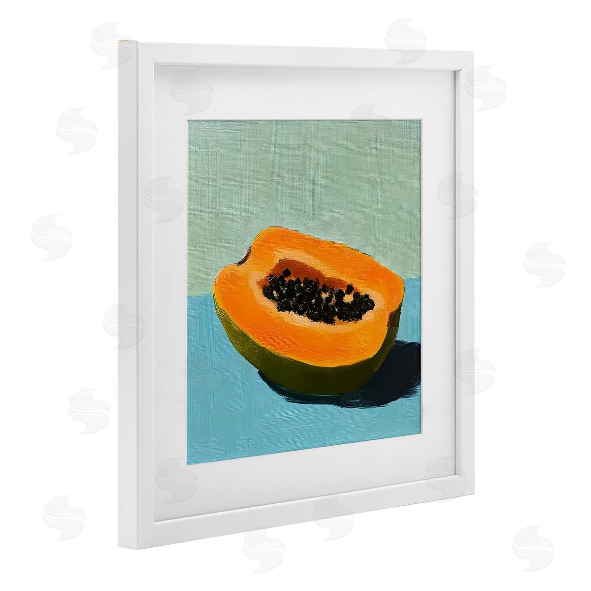 Walker Noble Blue Papaya Still Life Canvas Wall Art Print
