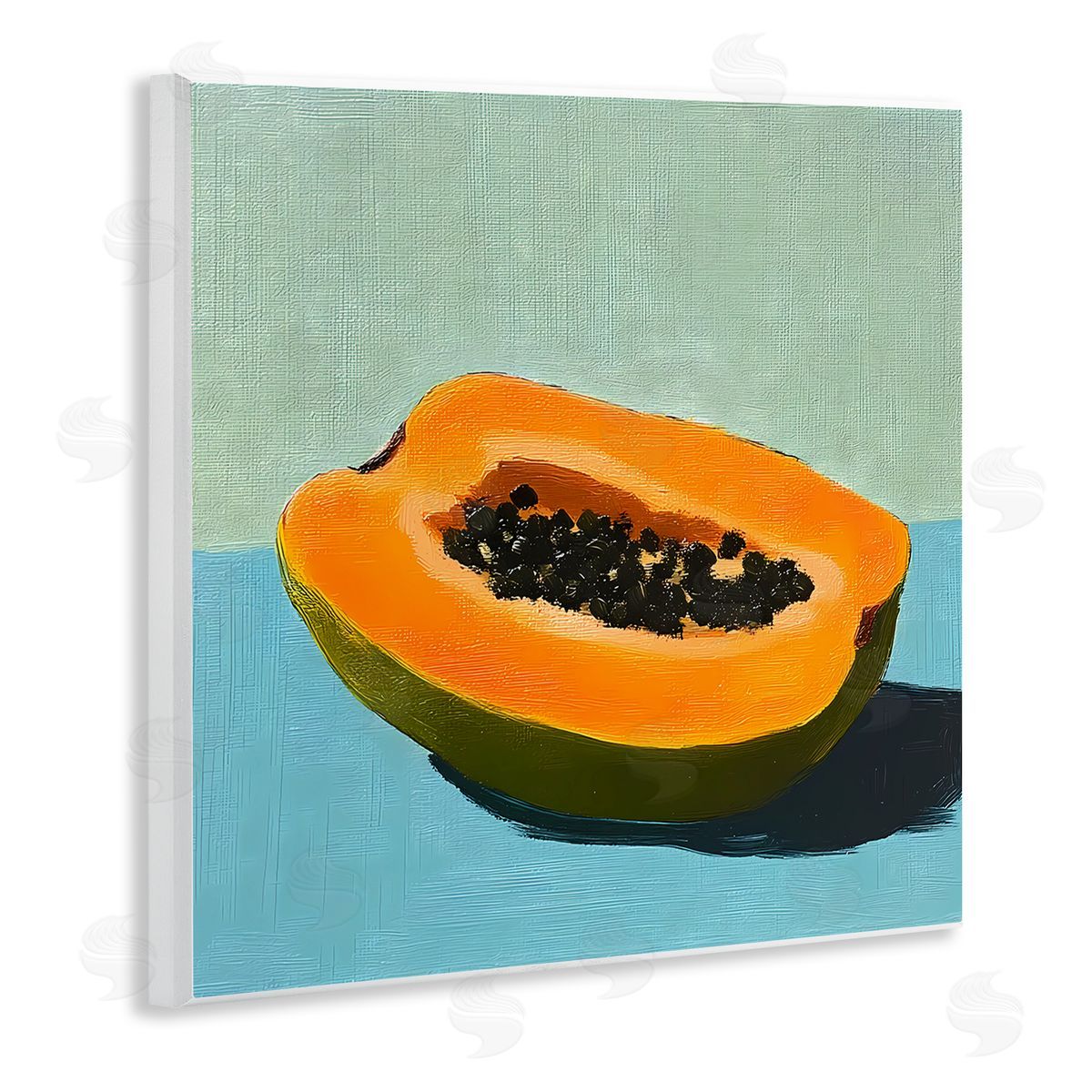Walker Noble Blue Papaya Still Life Canvas Wall Art Print