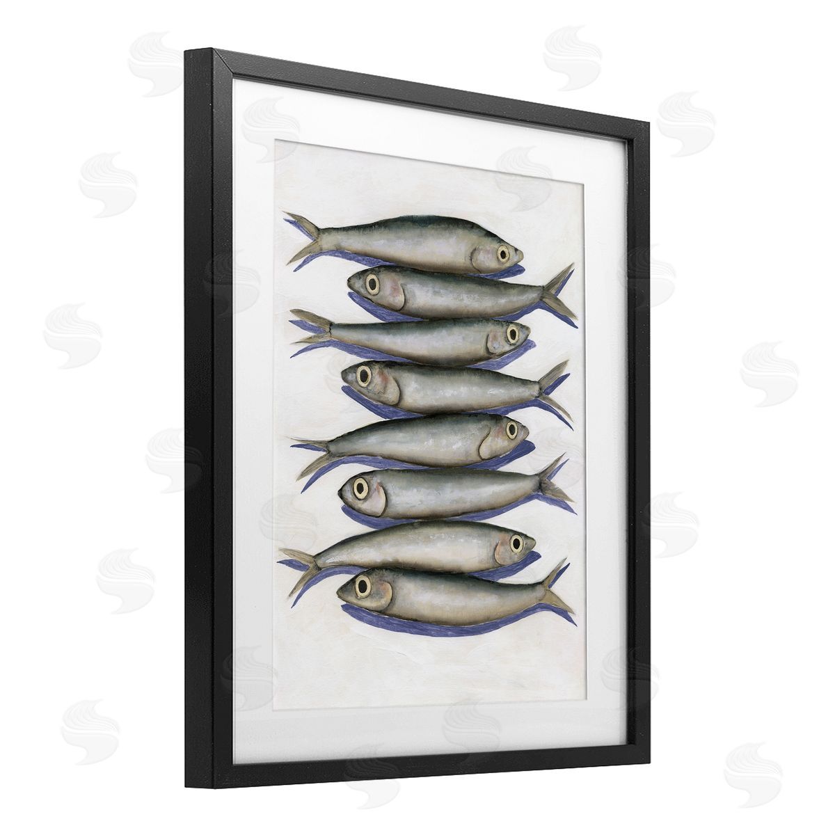 Michael Willett Stacked Anchovy Fish Canvas Wall Art Print