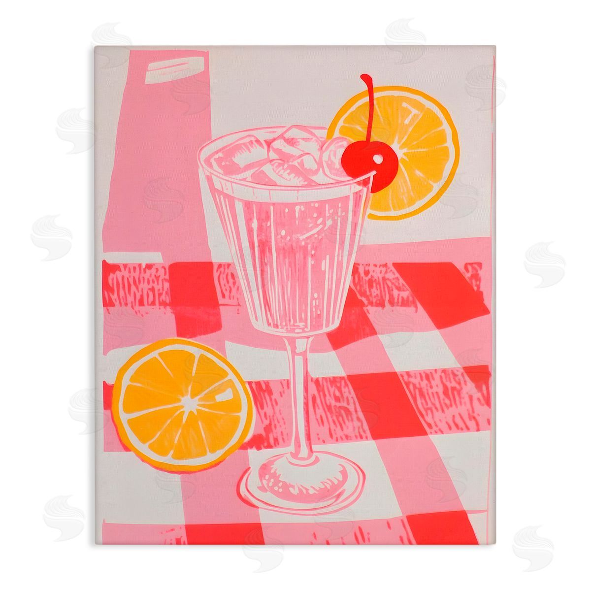Walker Noble Pink Lemonade on Tablecloth Canvas Wall Art Print