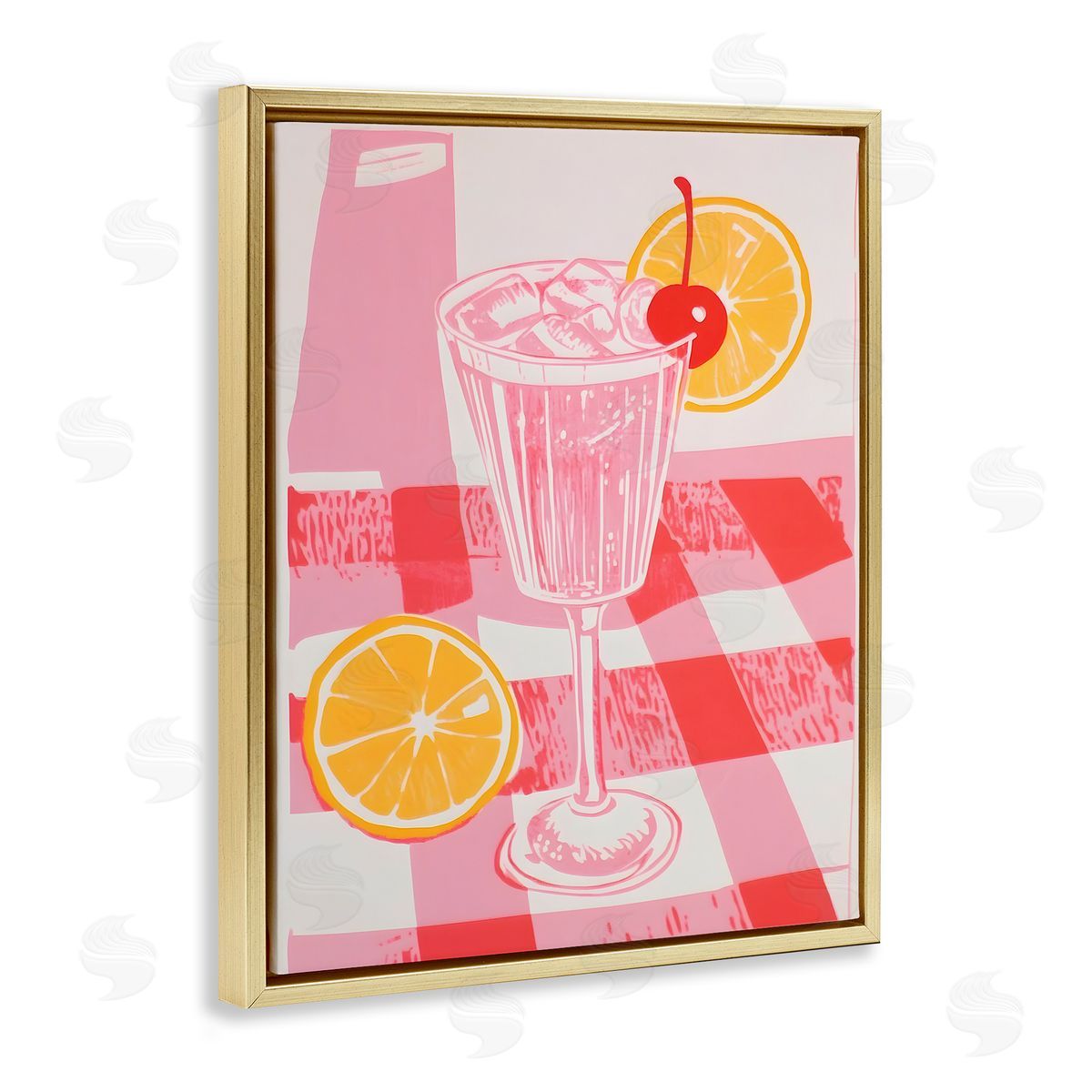 Walker Noble Pink Lemonade on Tablecloth Canvas Wall Art Print