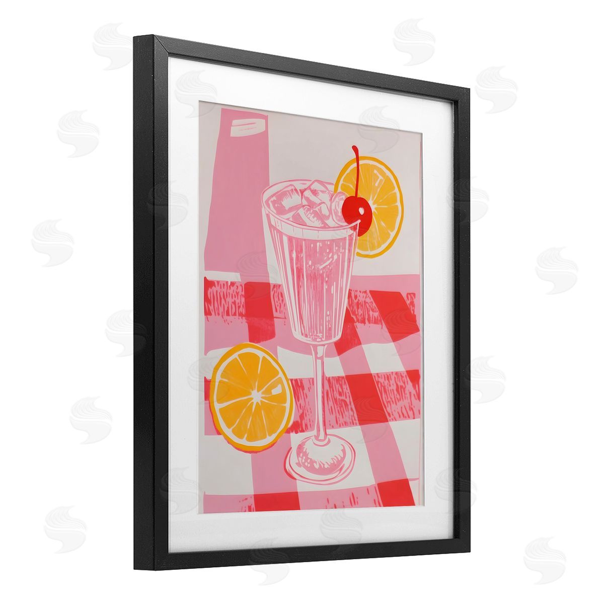 Walker Noble Pink Lemonade on Tablecloth Canvas Wall Art Print