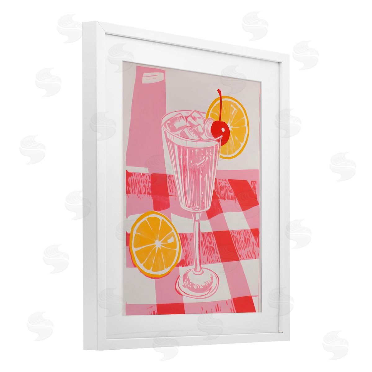 Walker Noble Pink Lemonade on Tablecloth Canvas Wall Art Print