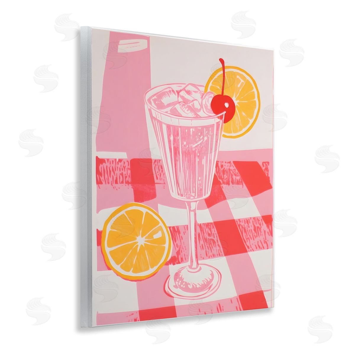 Walker Noble Pink Lemonade on Tablecloth Canvas Wall Art Print