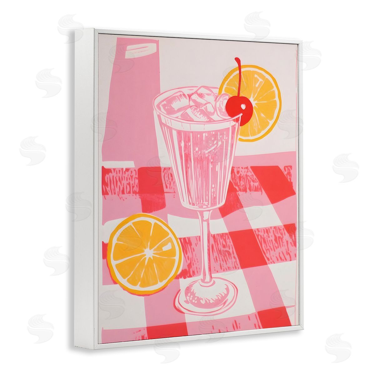 Walker Noble Pink Lemonade on Tablecloth Canvas Wall Art Print