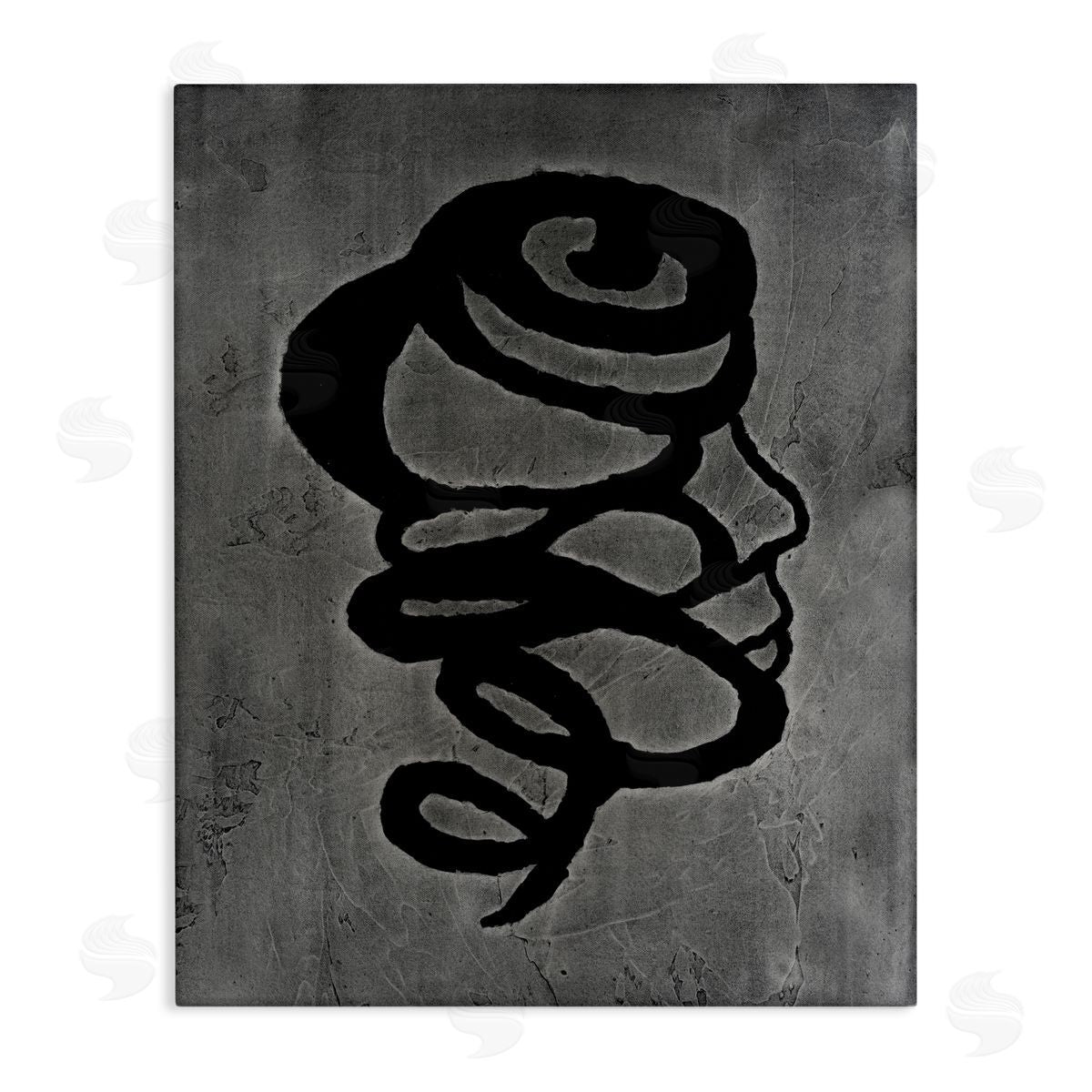 Vanna Lam Dark Swirling Coil Canvas Wall Art Print