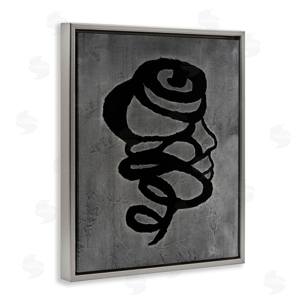 Vanna Lam Dark Swirling Coil Canvas Wall Art Print