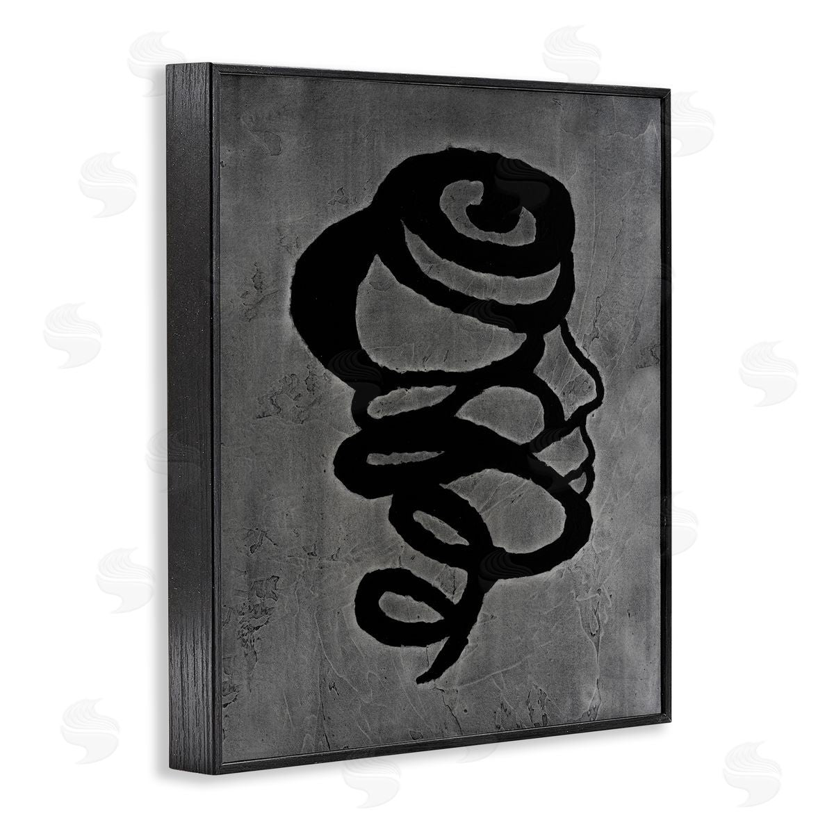 Vanna Lam Dark Swirling Coil Canvas Wall Art Print