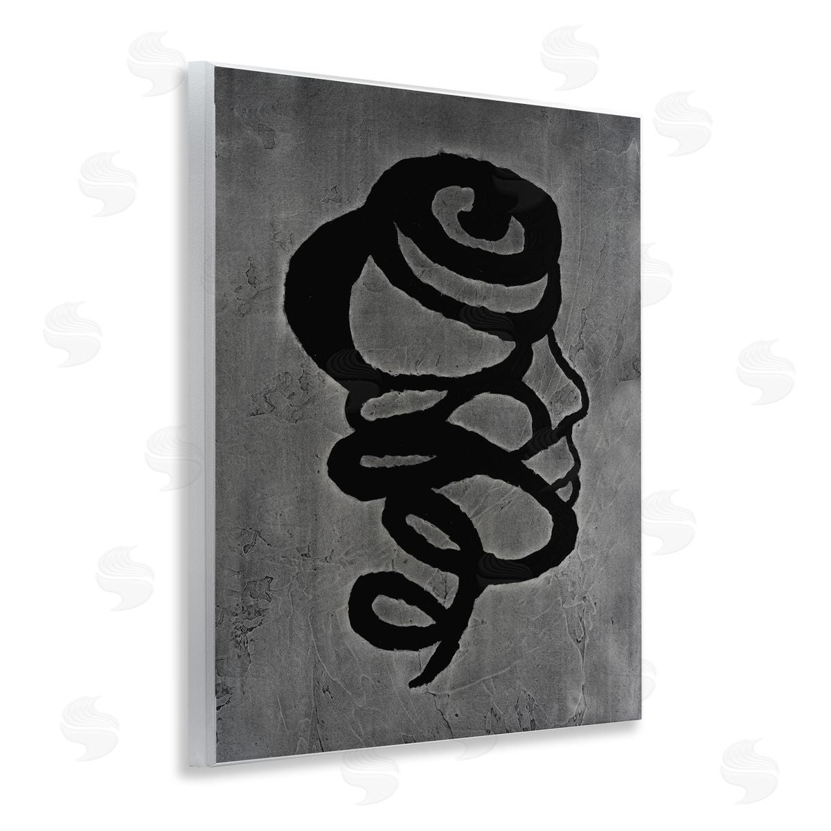 Vanna Lam Dark Swirling Coil Canvas Wall Art Print