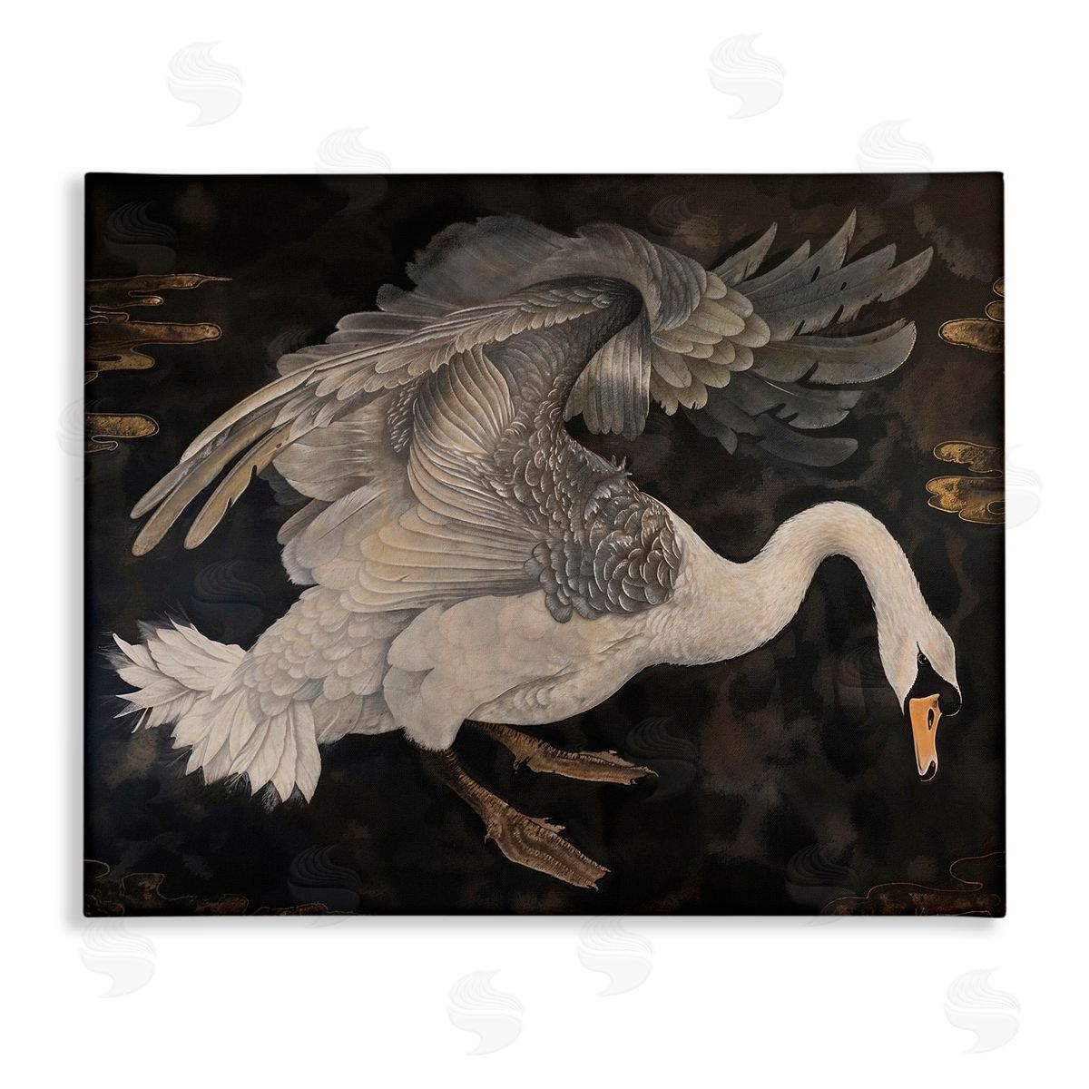 Jose Perez Dark Swan Vintage Canvas Wall Art Print