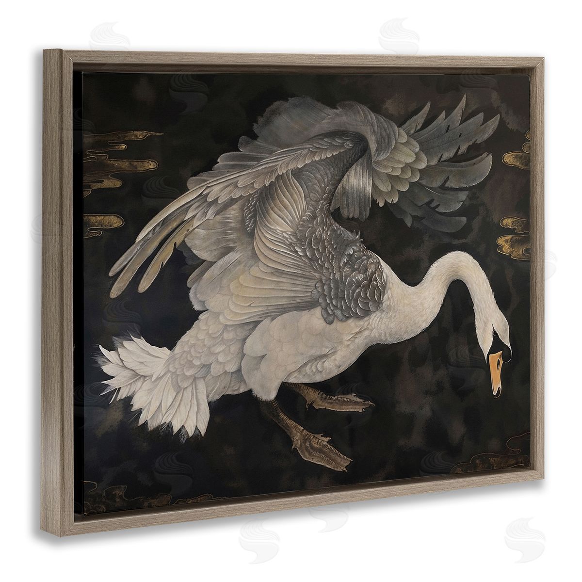 Jose Perez Dark Swan Vintage Canvas Wall Art Print