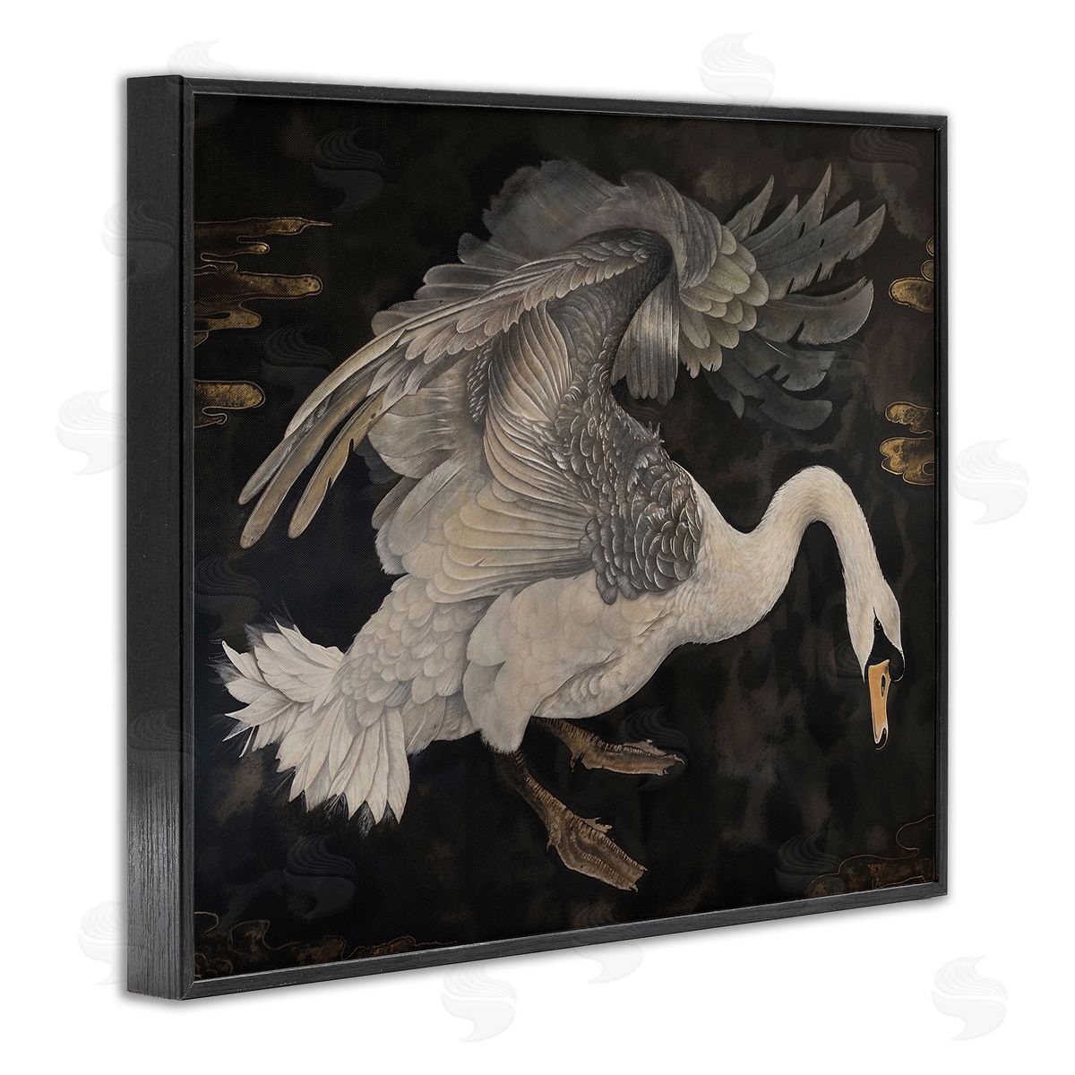 Jose Perez Dark Swan Vintage Canvas Wall Art Print