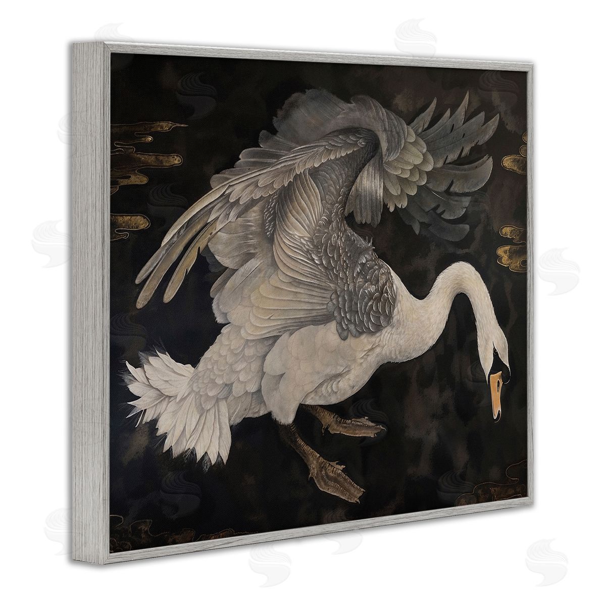 Jose Perez Dark Swan Vintage Canvas Wall Art Print