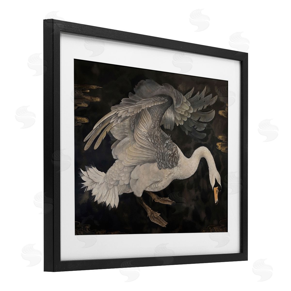 Jose Perez Dark Swan Vintage Canvas Wall Art Print