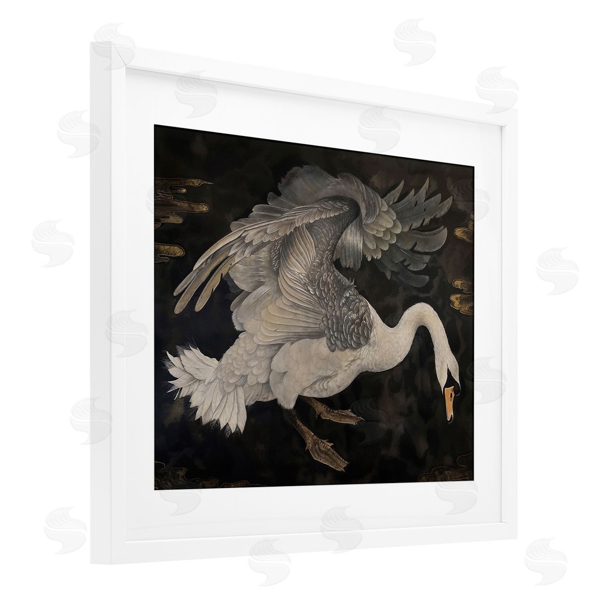 Jose Perez Dark Swan Vintage Canvas Wall Art Print
