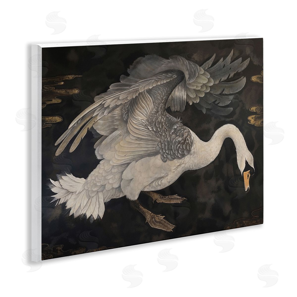 Jose Perez Dark Swan Vintage Canvas Wall Art Print
