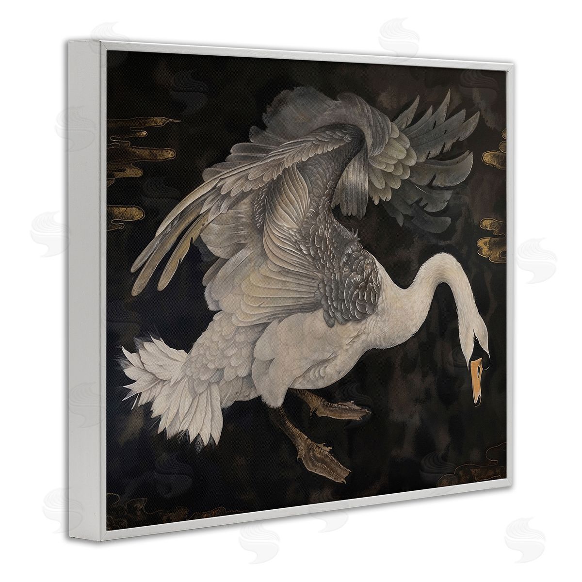 Jose Perez Dark Swan Vintage Canvas Wall Art Print