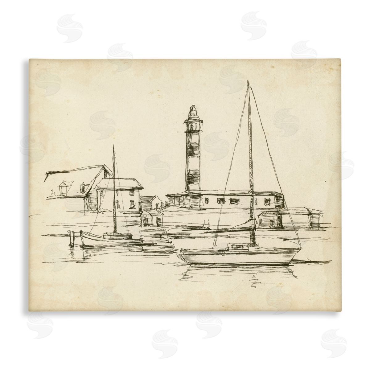 Ethan Harper Antique Lighthouse Study Canvas Wall Art Print
