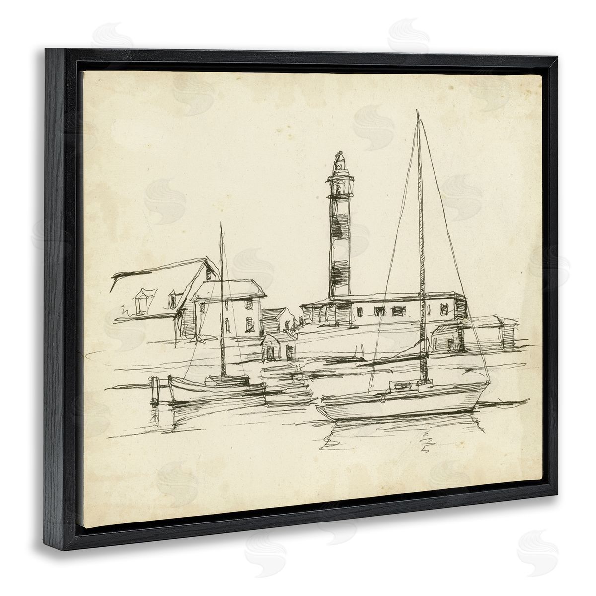 Ethan Harper Antique Lighthouse Study Canvas Wall Art Print