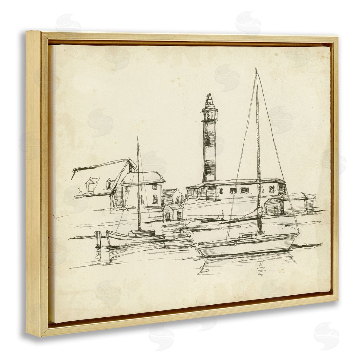 Ethan Harper Antique Lighthouse Study Canvas Wall Art Print