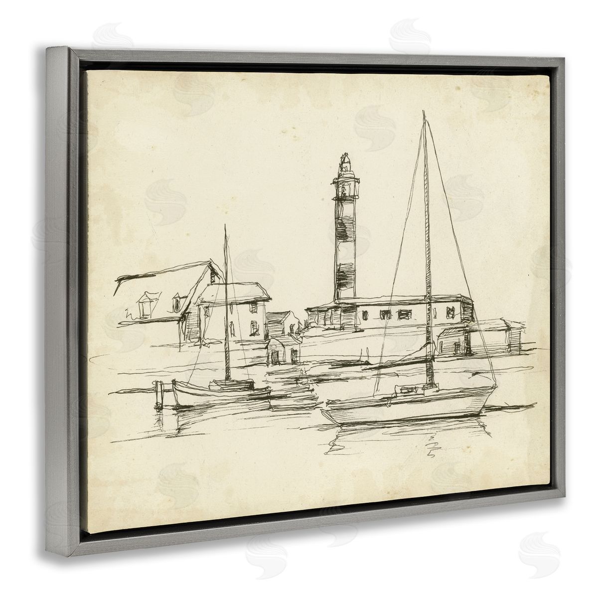 Ethan Harper Antique Lighthouse Study Canvas Wall Art Print