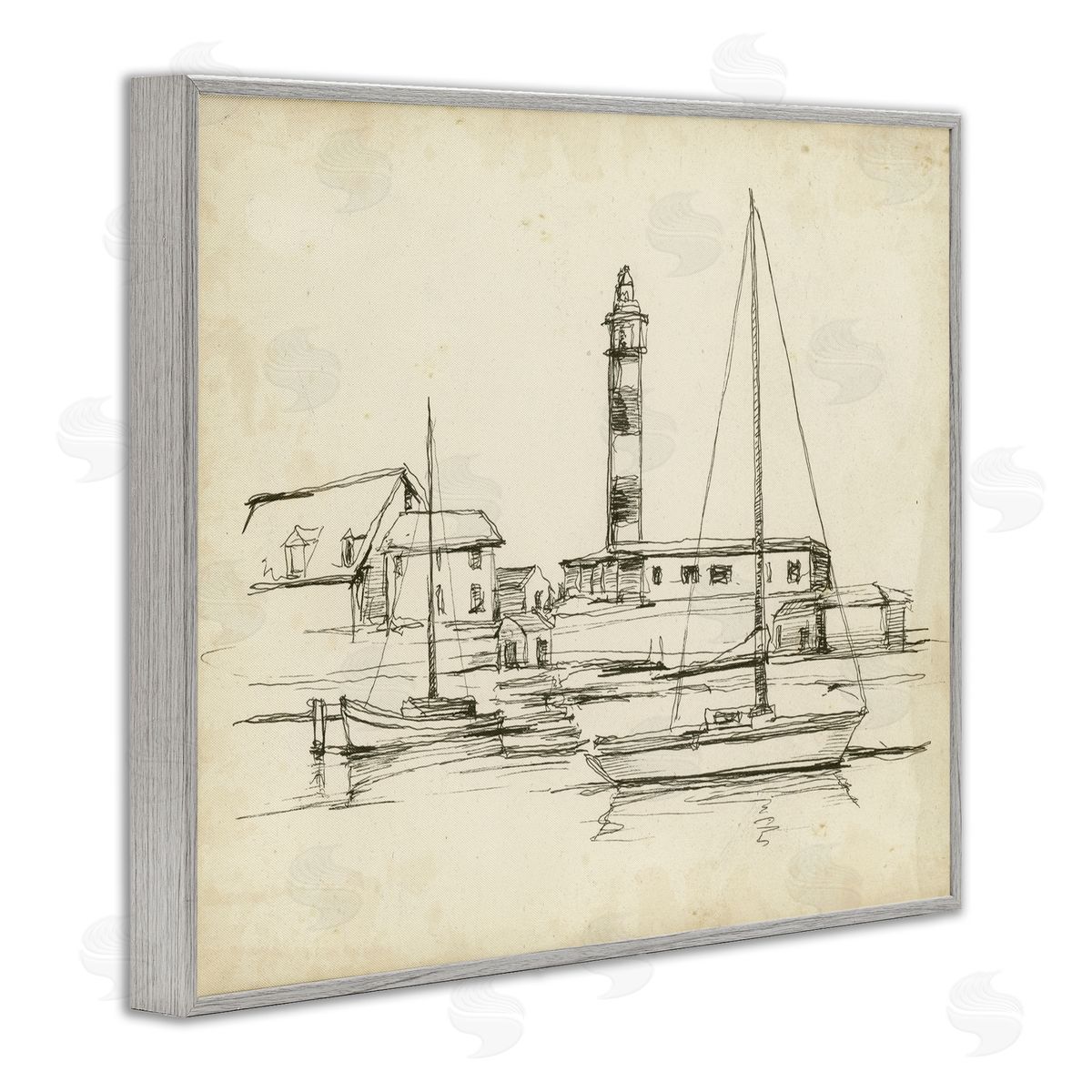 Ethan Harper Antique Lighthouse Study Canvas Wall Art Print