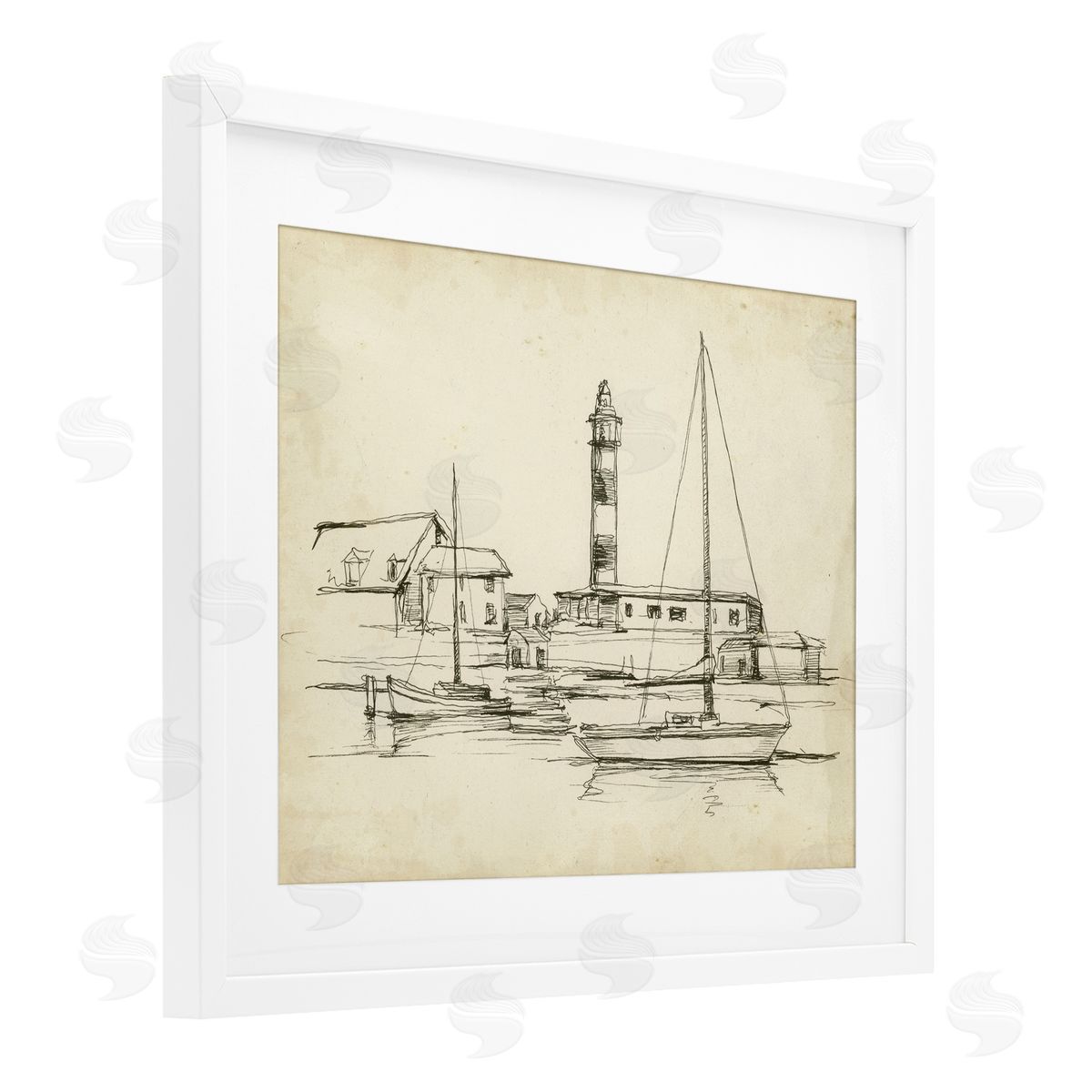 Ethan Harper Antique Lighthouse Study Canvas Wall Art Print