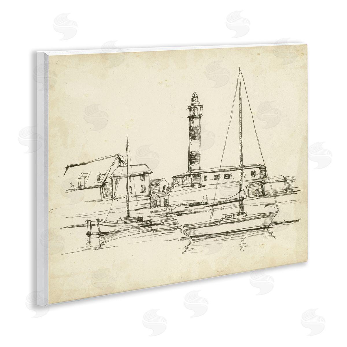 Ethan Harper Antique Lighthouse Study Canvas Wall Art Print
