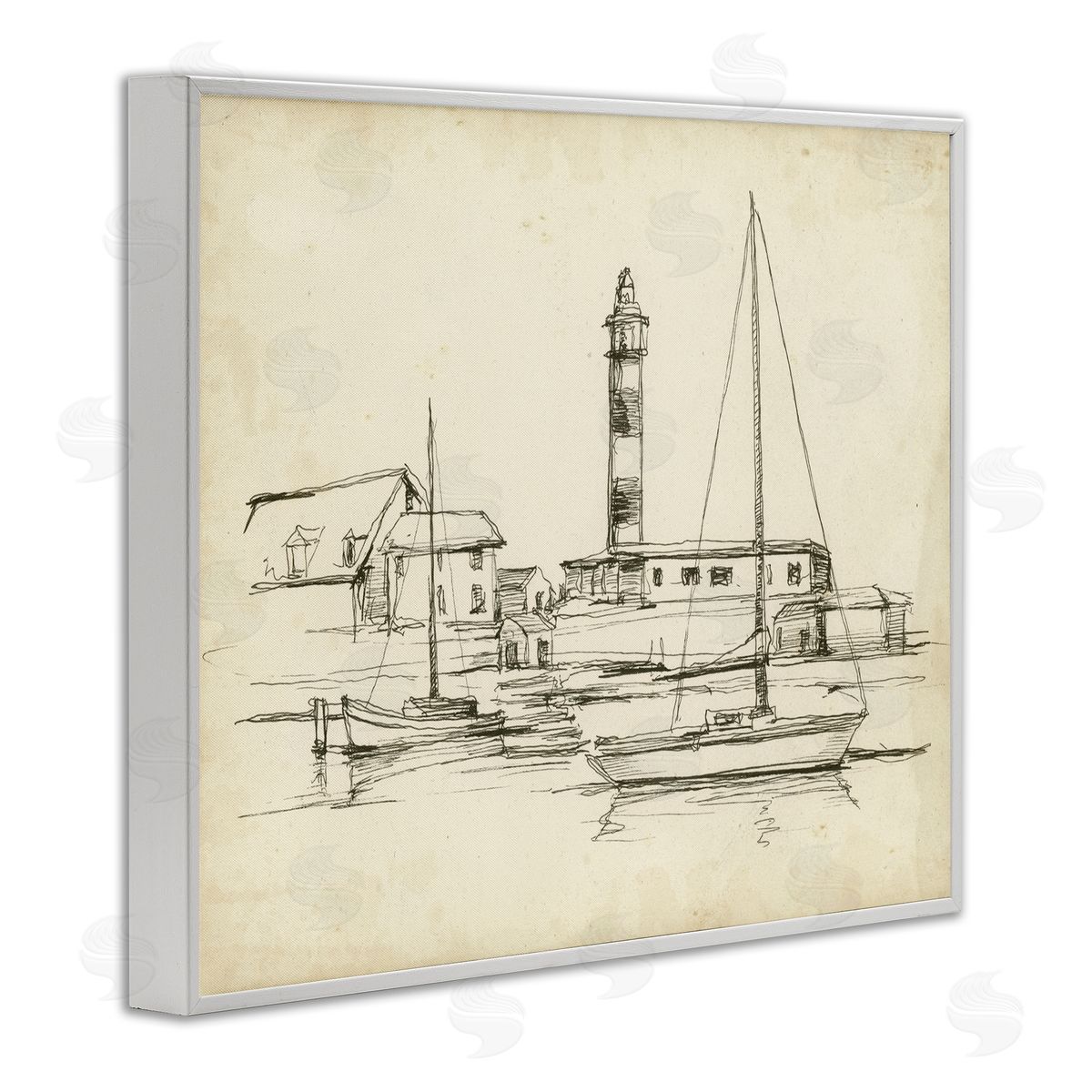 Ethan Harper Antique Lighthouse Study Canvas Wall Art Print