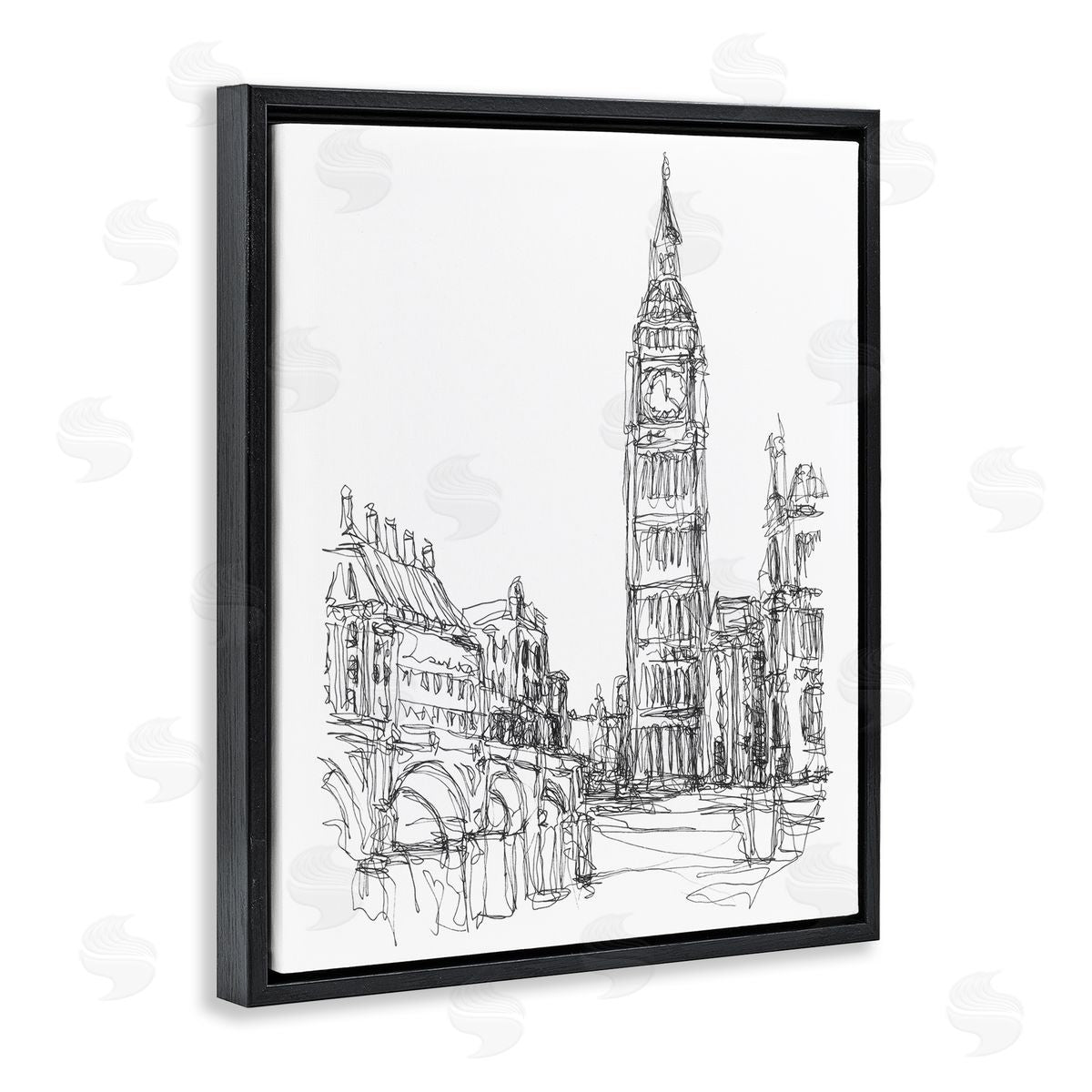 Ethan Harper Parisian Cityscape Sketch Canvas Wall Art Print