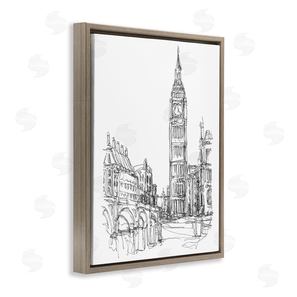 Ethan Harper Parisian Cityscape Sketch Canvas Wall Art Print