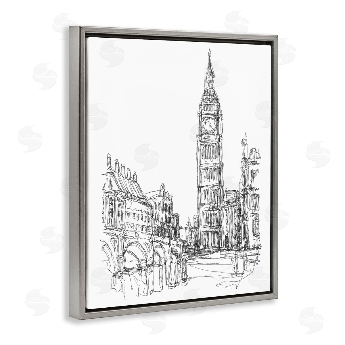 Ethan Harper Parisian Cityscape Sketch Canvas Wall Art Print
