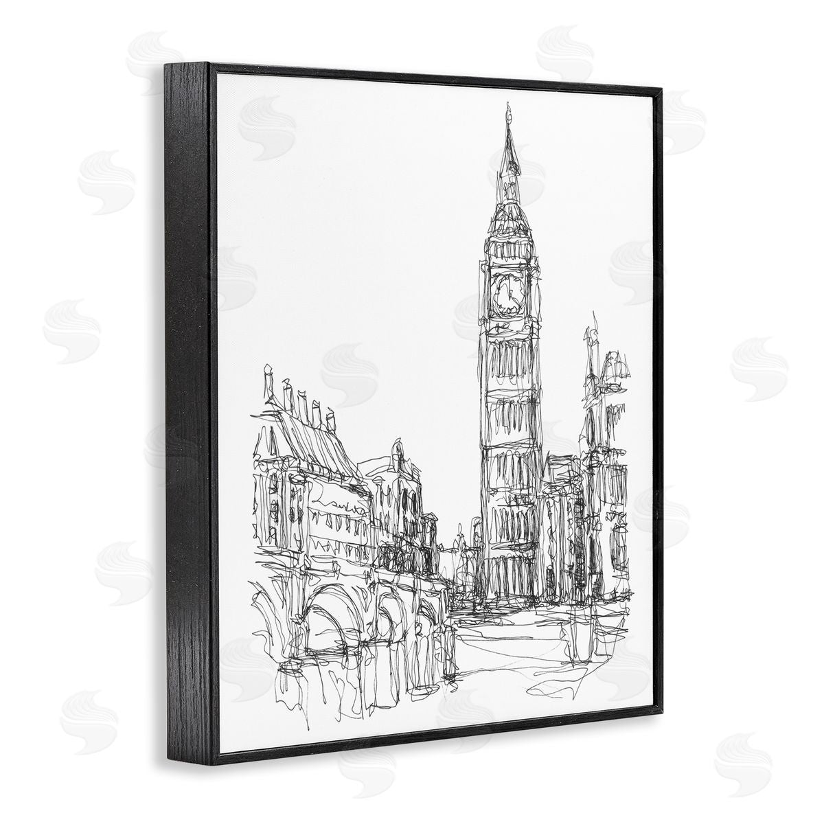 Ethan Harper Parisian Cityscape Sketch Canvas Wall Art Print